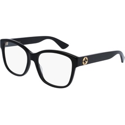Gucci Square Eyeglasses GG0038ON 001 Black 54mm 38