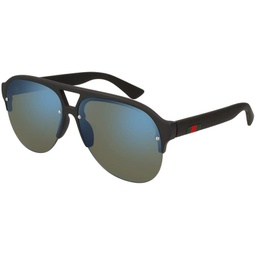 Gucci GG0170S 002 Black/Blue Black/Blue Mirrored Sunglasses