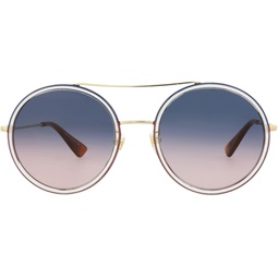 Gucci Round/Oval Sunglasses Gold Gold Blue Luxury Eyewear Made In Japan Metal Frame Designer Fashion for Everyday Luxury