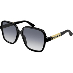 Gucci GG1189S 002 Black/Grey Square Womens Sunglasses