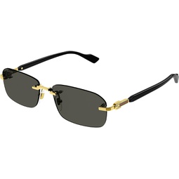 Gucci Rectangular Narrow Rimless Sunglasses