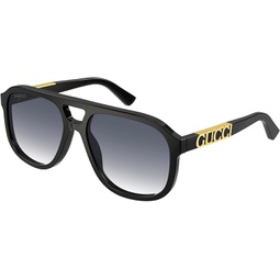 Gucci Pilot Sunglasses GG1188S 002 Black 58mm