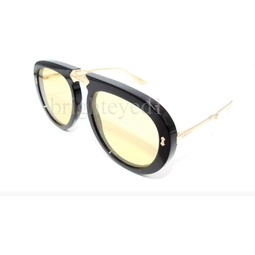 Gucci GG0306S - 002 Sunglasses Black Frame w/Yellow Lens, 56mm