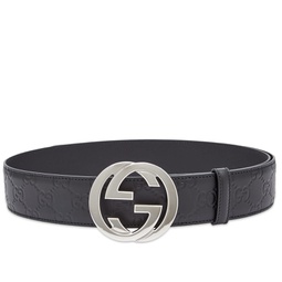 Gucci GG Interlock Embossed Belt Black