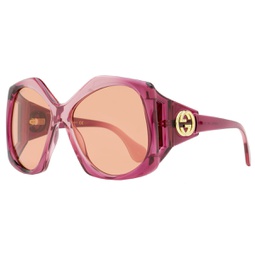 womens butterfly sunglasses gg0875s 003 burgundy gradient/gold 62mm