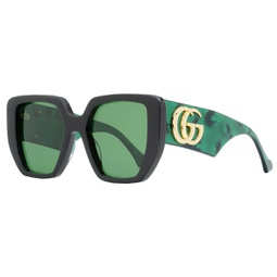 womens geometric sunglasses gg0956s 001 black/green 54mm