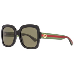 womens square sunglasses gg0036sn 002 black/green/red 54mm