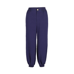 harem-style trousers in blue viscose