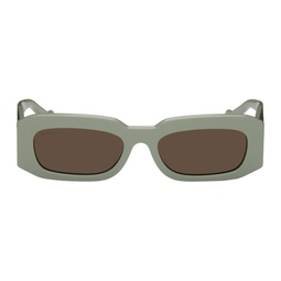 Green Rectangular Sunglasses 241451M134020