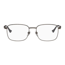 Gunmetal Square Glasses 241451M133005