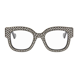 Black Crystal-Cut Sunglasses 241451M134003