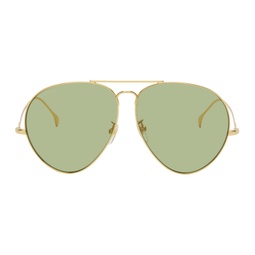 Gold Aviator Sunglasses 241451M134025