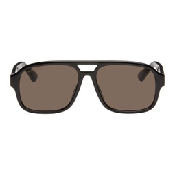 Black Aviator Sunglasses 232451M134056