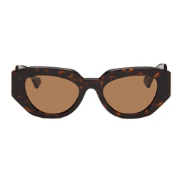 Tortoiseshell Geometric Sunglasses 241451F005020