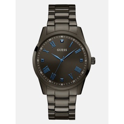 black and blue diamond analog watch