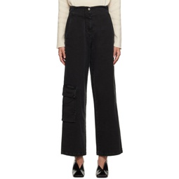 Black Cargo Trousers 222242F087001