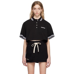 Black Embroidered Polo 231242F108000