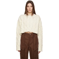 Off White Cropped Sweater 222242F096000