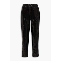 Hannah sequined stretch-mesh tapered pants