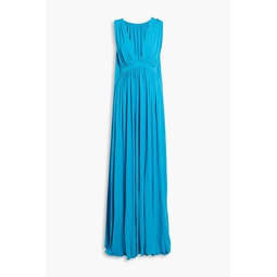 Ashley cape-effect gathered jersey gown