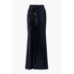Desi twisted sequined tulle maxi skirt