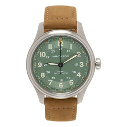 Green   Brown Titanium Auto Watch 241879M165003