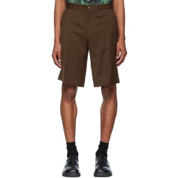 Brown Polyester Shorts 221827M193004