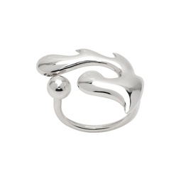 Silver Tooth Flower Ring 222608M147000