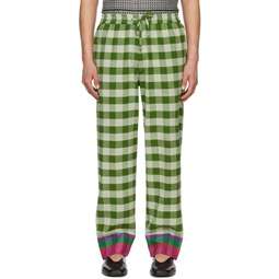 Green Check Trousers 241245M191009