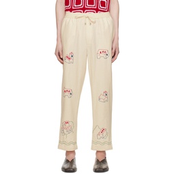 Off White Embroidered Trousers 241245M191000