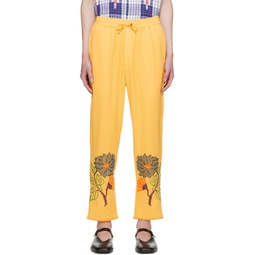 Yellow Cross Stitched Trousers 241245M191004