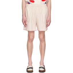 Off White Embroidered Shorts 231245M193001