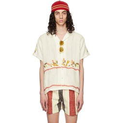 Off White Embroidered Shirt 231245M192047