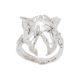 SSENSE Exclusive Silver Butterfly Ring 241093F024008