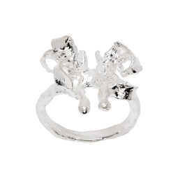 Silver Fluttered Butterfly Ring 241093F024006