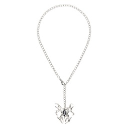 Silver Warrior Butterfly Pendant Necklace 241093F023010