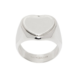 Silver Heart Signet Ring 231481M147021