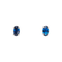 Silver   Blue Oval Earrings 241481M144034