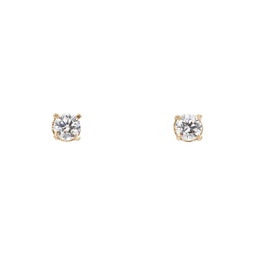 Gold Small Round Stud Earrings 241481M144028