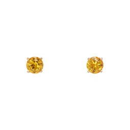 SSENSE Exclusive Gold   Yellow Round Stud Earrings 241481M144027