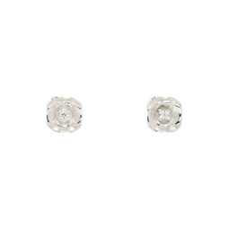 Silver Wild Rose Stud Earrings 241481M144022