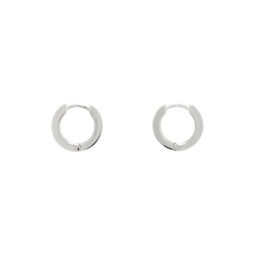 Silver Small Edge Hoop Earrings 241481M144007