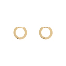 Gold Small Edge Hoop Earrings 241481M144008