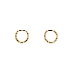 Gold Small Round Hoop Earrings 241481M144002