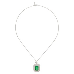 Silver   Green CS Emerald Pendant Necklace 241481M145044