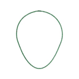 Silver   Green Classic Tennis Chain Necklace 241481M145029