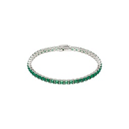 Silver   Green Spikes Tennis Bracelet 241481M142027