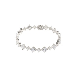 Silver Rombus Tennis Bracelet 241481M142021