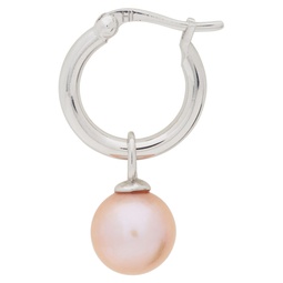 SSENSE Exclusive Silver   Pink Pearl Single Earring 221481M144009