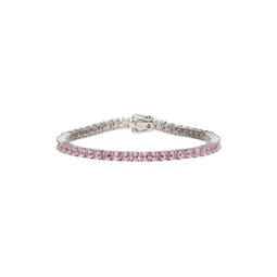 Silver   Pink Tennis Bracelet 222481F020008